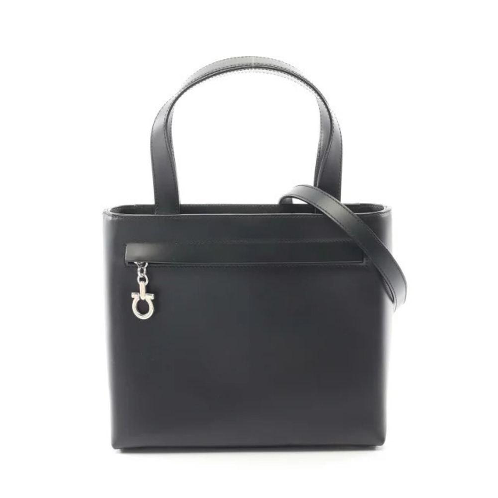 Salvatore Ferragamo Leather Handbag Black Gancini - Picture 2 of 8